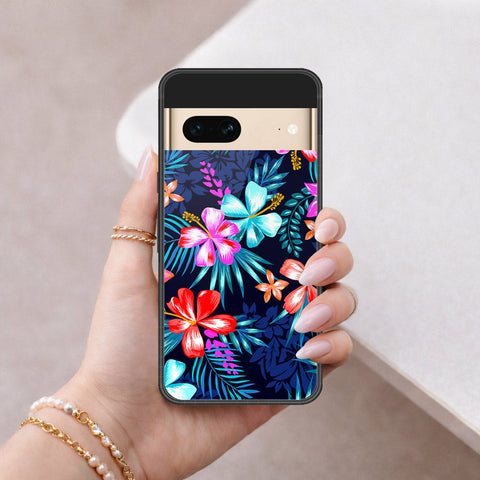 Google Pixel 7 Cover - Floral Series - HQ Ultra Shine Premium Infinity Glass Soft Silicon Borders Case