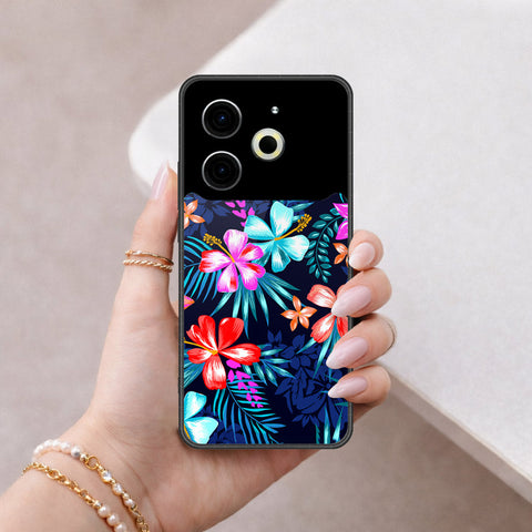 Tecno Pova 6 Cover - Floral Series - HQ Ultra Shine Premium Infinity Glass Soft Silicon Borders Case