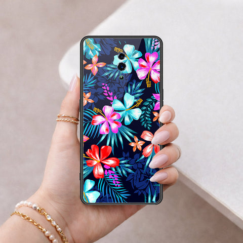 Oppo Reno Cover - Floral Series - HQ Ultra Shine Premium Infinity Glass Soft Silicon Borders Case