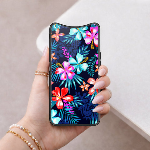 Oppo Find X Cover - Floral Series - HQ Ultra Shine Premium Infinity Glass Soft Silicon Borders Case