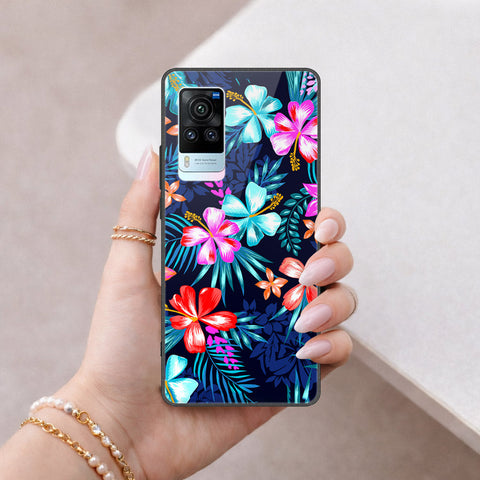 Vivo X60 Pro Cover - Floral Series - HQ Ultra Shine Premium Infinity Glass Soft Silicon Borders Case
