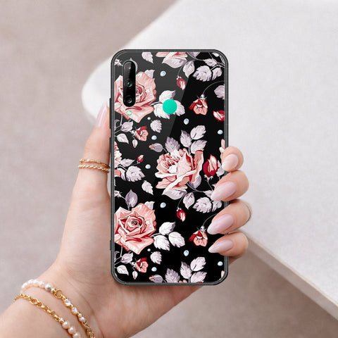 Huawei Y7P Cover - Floral Series - HQ Ultra Shine Premium Infinity Glass Soft Silicon Borders Case
