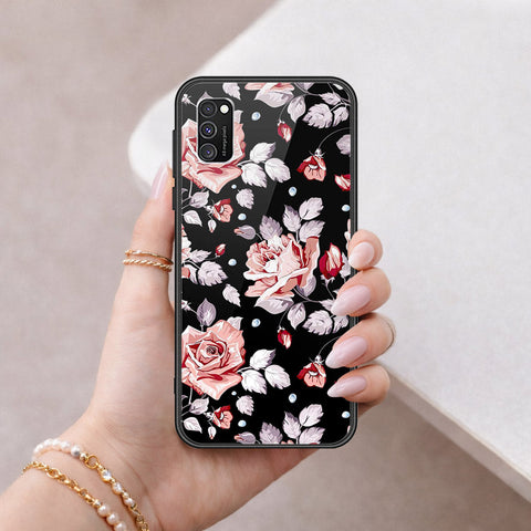Samsung Galaxy M02s Cover - Floral Series - HQ Ultra Shine Premium Infinity Glass Soft Silicon Borders Case