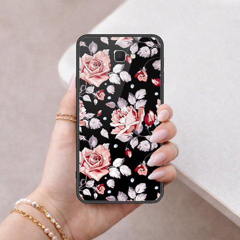 Samsung Galaxy J7 Prime Cover - Floral Series - HQ Ultra Shine Premium Infinity Glass Soft Silicon Borders Case