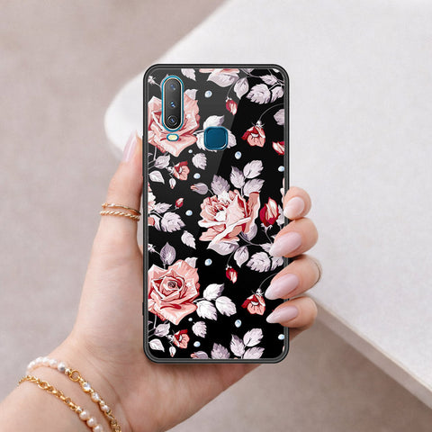 Vivo Y12 Cover - Floral Series - HQ Ultra Shine Premium Infinity Glass Soft Silicon Borders Case