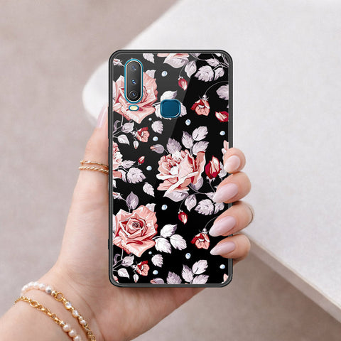 Vivo Y17 Cover - Floral Series - HQ Ultra Shine Premium Infinity Glass Soft Silicon Borders Case