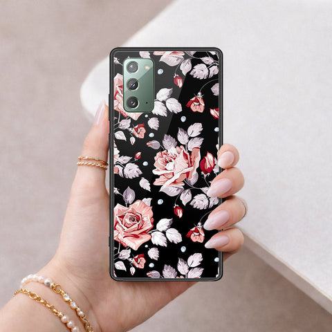 Samsung Galaxy Note 20 Cover - Floral Series - HQ Ultra Shine Premium Infinity Glass Soft Silicon Borders Case