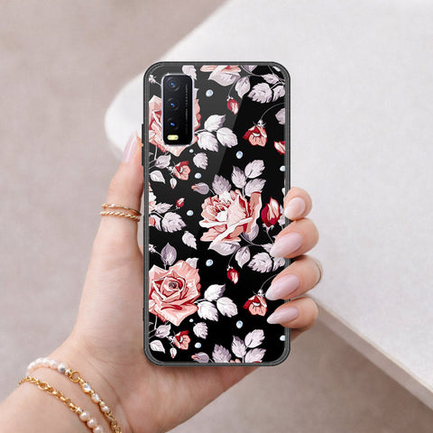 Vivo Y20s Cover - Floral Series - HQ Ultra Shine Premium Infinity Glass Soft Silicon Borders Case