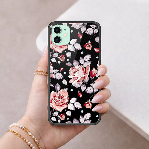 iPhone 11 - Floral Series - HQ Ultra Shine Premium Infinity Glass Soft Silicon Borders Case
