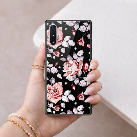 Samsung Galaxy Note 10 Cover - Floral Series - HQ Ultra Shine Premium Infinity Glass Soft Silicon Borders Case