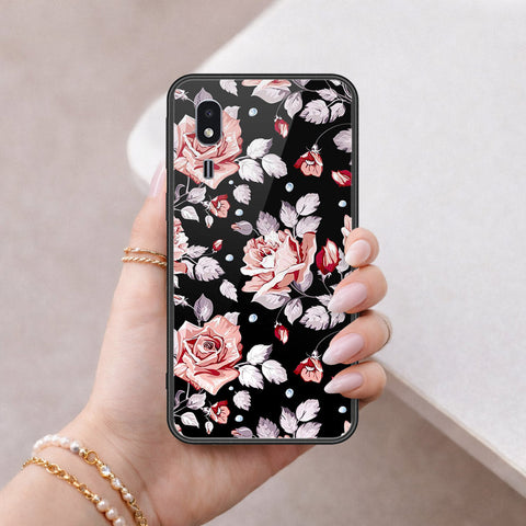 Samsung Galaxy A2 Core Cover - Floral Series - HQ Ultra Shine Premium Infinity Glass Soft Silicon Borders Case