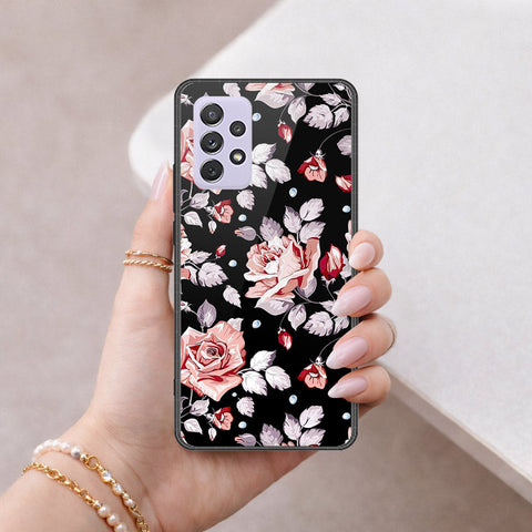 Samsung Galaxy A72 Cover - Floral Series - HQ Ultra Shine Premium Infinity Glass Soft Silicon Borders Case
