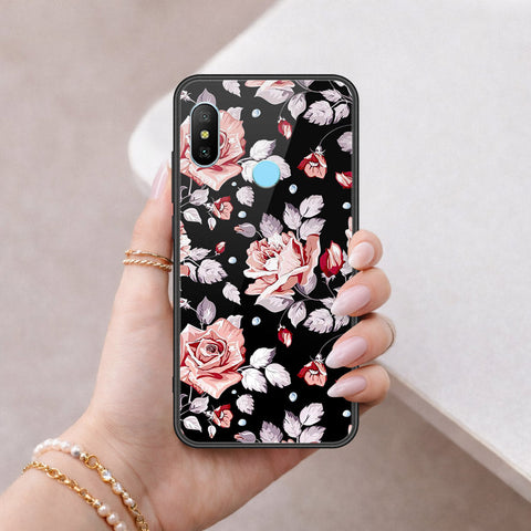 Xiaomi Redmi Note 6 Pro Cover - Floral Series - HQ Ultra Shine Premium Infinity Glass Soft Silicon Borders Case