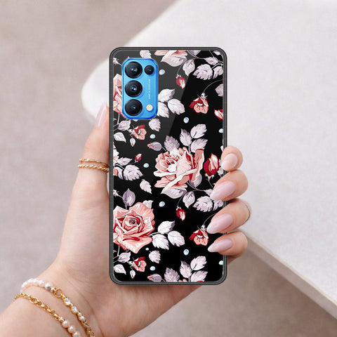 Oppo Reno 5 Pro 5G Cover - Floral Series - HQ Ultra Shine Premium Infinity Glass Soft Silicon Borders Case