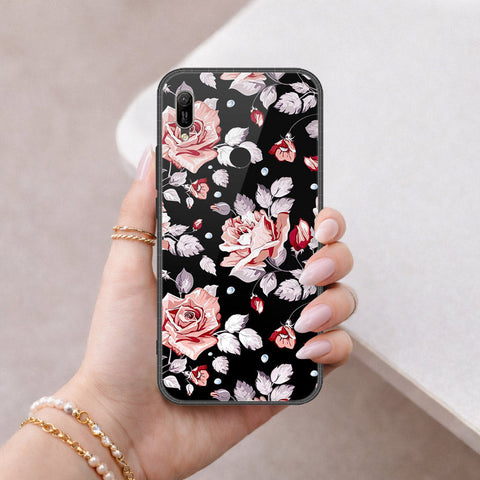 Huawei Y6s 2019 Cover - Floral Series - HQ Ultra Shine Premium Infinity Glass Soft Silicon Borders Case