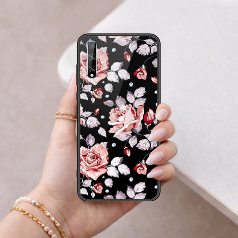 Huawei Y8p Cover - Floral Series - HQ Ultra Shine Premium Infinity Glass Soft Silicon Borders Case