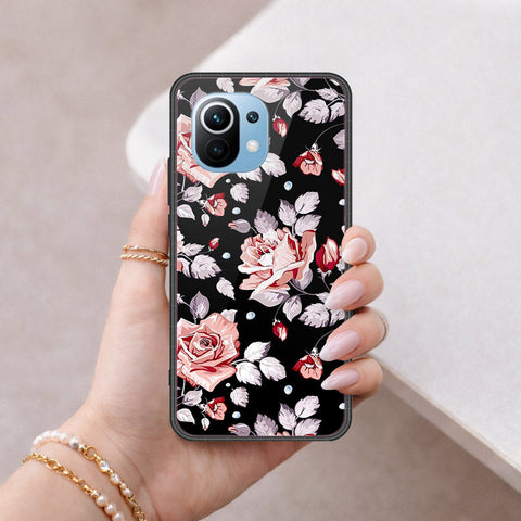 Xiaomi Mi 11 Cover - Floral Series - HQ Ultra Shine Premium Infinity Glass Soft Silicon Borders Case