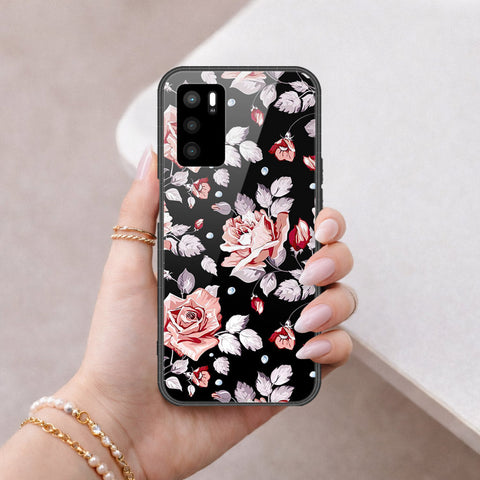 Oppo A16 Cover - Floral Series - HQ Ultra Shine Premium Infinity Glass Soft Silicon Borders Case