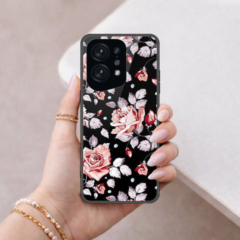 Oppo Find X5 Cover - Floral Series - HQ Ultra Shine Premium Infinity Glass Soft Silicon Borders Case