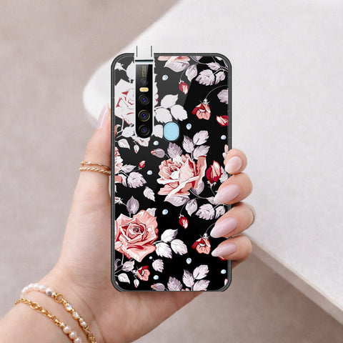 Tecno Camon 15 Pro Cover - Floral Series - HQ Ultra Shine Premium Infinity Glass Soft Silicon Borders Case