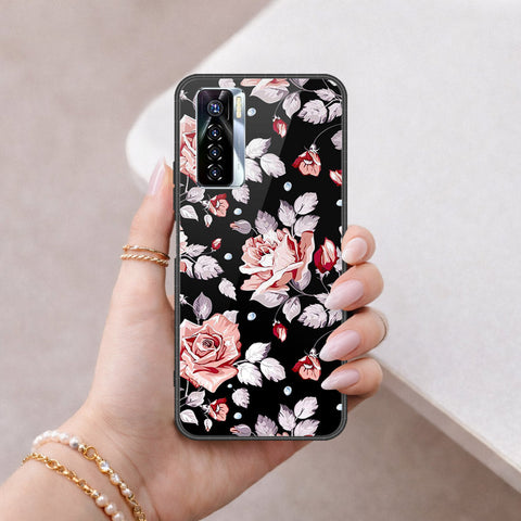 Tecno Camon 17 Pro Cover - Floral Series - HQ Ultra Shine Premium Infinity Glass Soft Silicon Borders Case