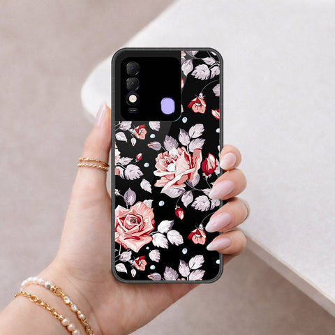 Tecno Spark 8 Cover - Floral Series - HQ Ultra Shine Premium Infinity Glass Soft Silicon Borders Case