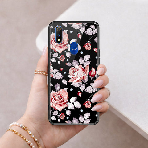 Realme 3 Pro Cover - Floral Series - HQ Ultra Shine Premium Infinity Glass Soft Silicon Borders Case