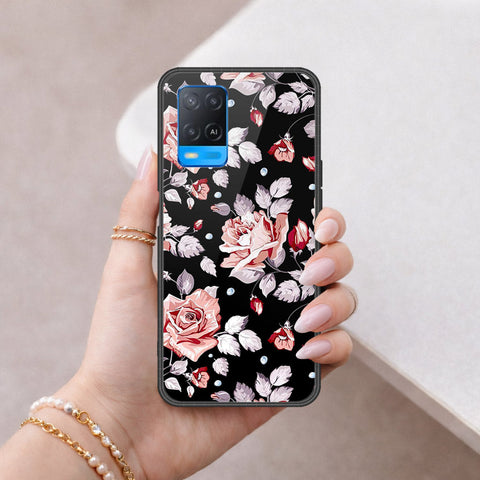 Oppo A54 4G Cover - Floral Series - HQ Ultra Shine Premium Infinity Glass Soft Silicon Borders Case