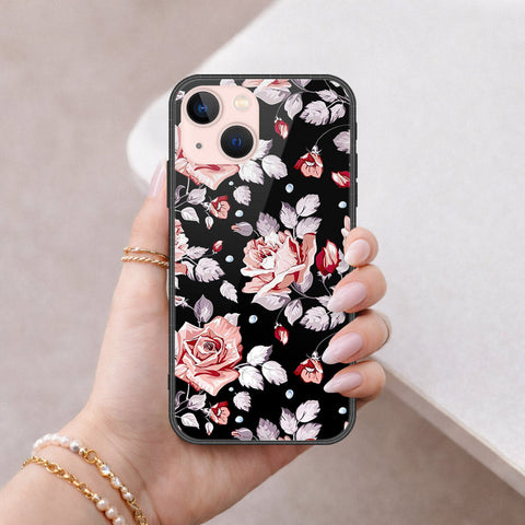 iPhone 14 - Floral Series - HQ Ultra Shine Premium Infinity Glass Soft Silicon Borders Case