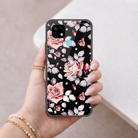 Realme C21 Cover - Floral Series - HQ Ultra Shine Premium Infinity Glass Soft Silicon Borders Case