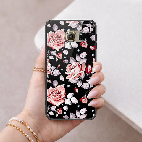 Samsung Galaxy S6 Cover - Floral Series - HQ Ultra Shine Premium Infinity Glass Soft Silicon Borders Case