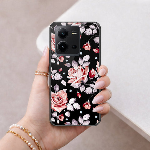 Vivo V25e Cover - Floral Series - HQ Ultra Shine Premium Infinity Glass Soft Silicon Borders Case
