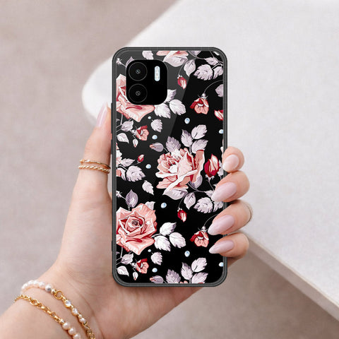 Xiaomi Redmi A1 Cover - Floral Series - HQ Ultra Shine Premium Infinity Glass Soft Silicon Borders Case