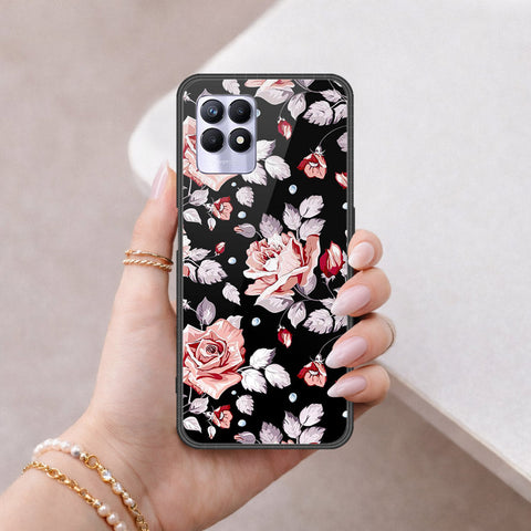 Realme 8i Cover - Floral Series - HQ Ultra Shine Premium Infinity Glass Soft Silicon Borders Case