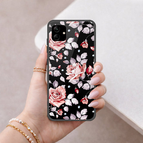 Samsung Galaxy A04e Cover - Floral Series - HQ Ultra Shine Premium Infinity Glass Soft Silicon Borders Case