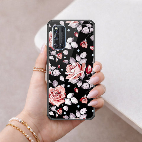 Vivo V19 Cover - Floral Series - HQ Ultra Shine Premium Infinity Glass Soft Silicon Borders Case