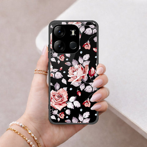 Tecno Spark Go 2023 Cover - Floral Series - HQ Ultra Shine Premium Infinity Glass Soft Silicon Borders Case