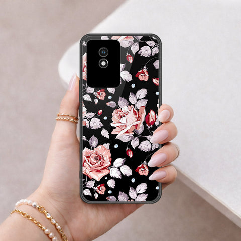 Vivo Y02 Cover - Floral Series - HQ Ultra Shine Premium Infinity Glass Soft Silicon Borders Case