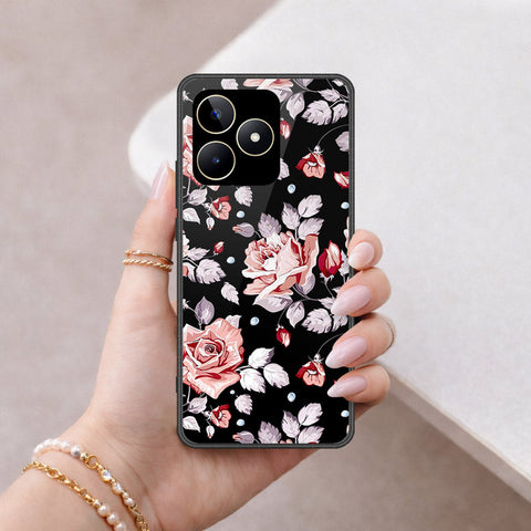 Realme C53 Cover - Floral Series - HQ Ultra Shine Premium Infinity Glass Soft Silicon Borders Case