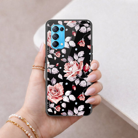 Oppo Reno 5 4G Cover - Floral Series - HQ Ultra Shine Premium Infinity Glass Soft Silicon Borders Case