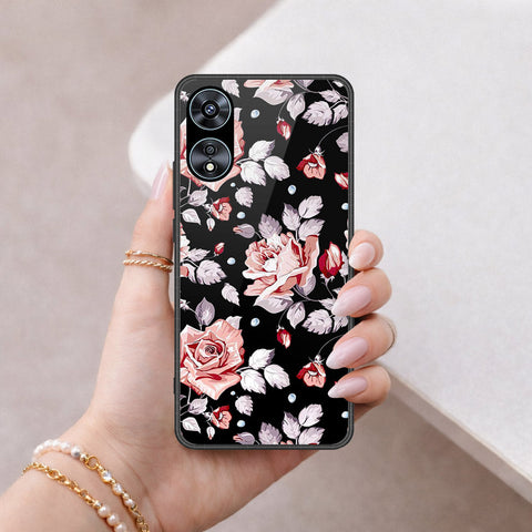 Oppo A58 4G Cover - Floral Series - HQ Ultra Shine Premium Infinity Glass Soft Silicon Borders Case