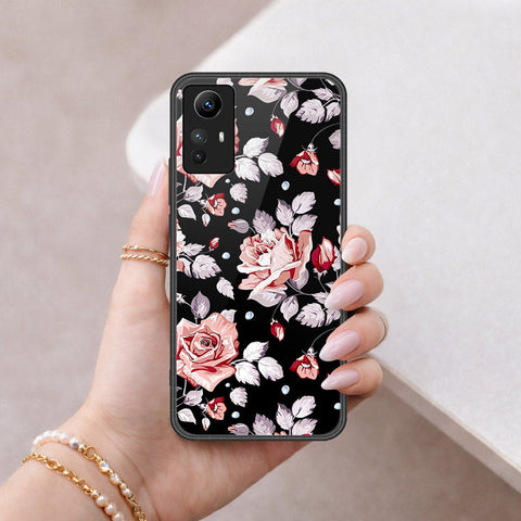 Xiaomi Redmi Note 12S Cover - Floral Series - HQ Ultra Shine Premium Infinity Glass Soft Silicon Borders Case