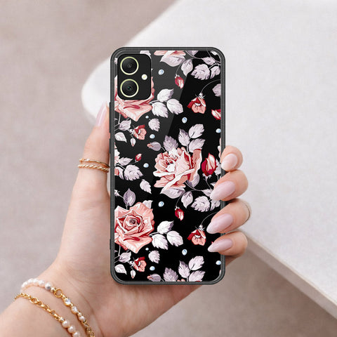 Samsung Galaxy A05 Cover - Floral Series - HQ Ultra Shine Premium Infinity Glass Soft Silicon Borders Case