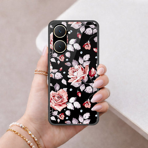 Vivo Y03 Cover - Floral Series - HQ Ultra Shine Premium Infinity Glass Soft Silicon Borders Case