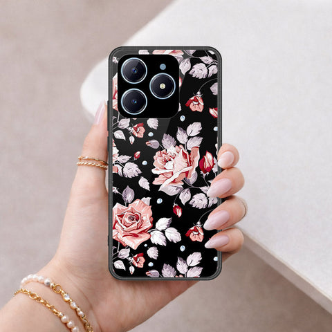Realme C63 Cover - Floral Series - HQ Ultra Shine Premium Infinity Glass Soft Silicon Borders Case
