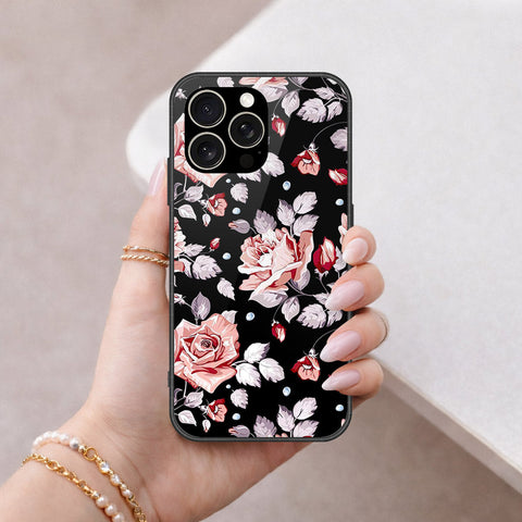 IPhone 15 Pro Cover - Floral Series - HQ Ultra Shine Premium Infinity Glass Soft Silicon Borders Case