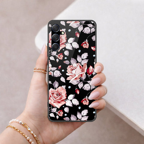 Samsung Galaxy M54 Cover - Floral Series - HQ Ultra Shine Premium Infinity Glass Soft Silicon Borders Case