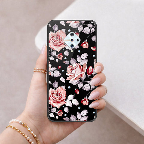 Vivo Y9s Cover - Floral Series - HQ Ultra Shine Premium Infinity Glass Soft Silicon Borders Case