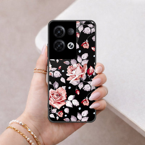 Oppo Reno 8 Pro  Cover - Floral Series - HQ Ultra Shine Premium Infinity Glass Soft Silicon Borders Case