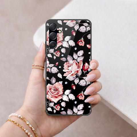 Samsung Galaxy M34 5G Cover - Floral Series - HQ Ultra Shine Premium Infinity Glass Soft Silicon Borders Case